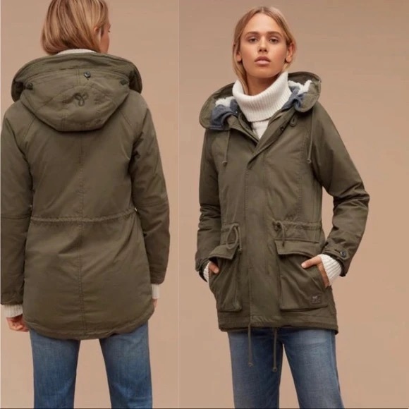 Aritzia tna grey Griffith hooded parka small preloved (button repair needed) - Picture 7 of 9